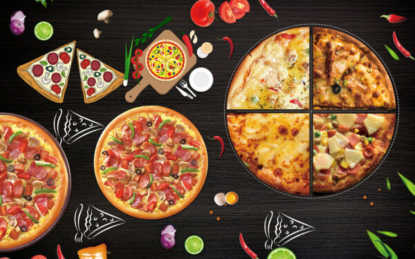 O pizza pe o masă O pizza pe o masă
