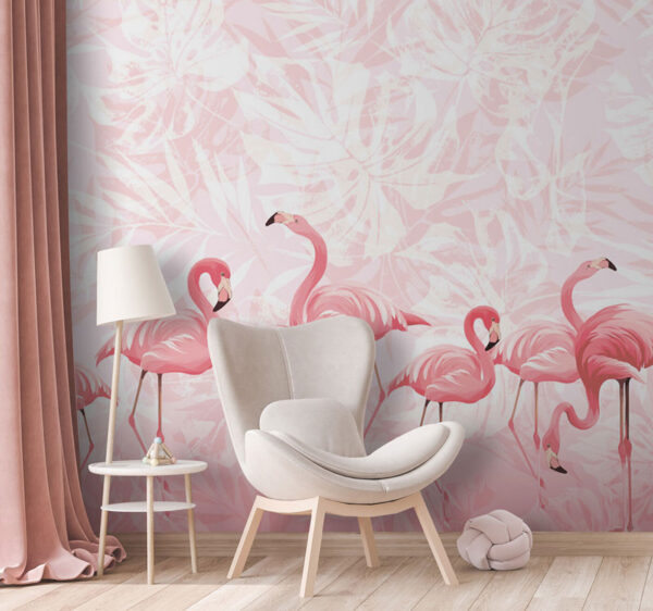 Un grup de flamingo roz Un grup de flamingo roz
