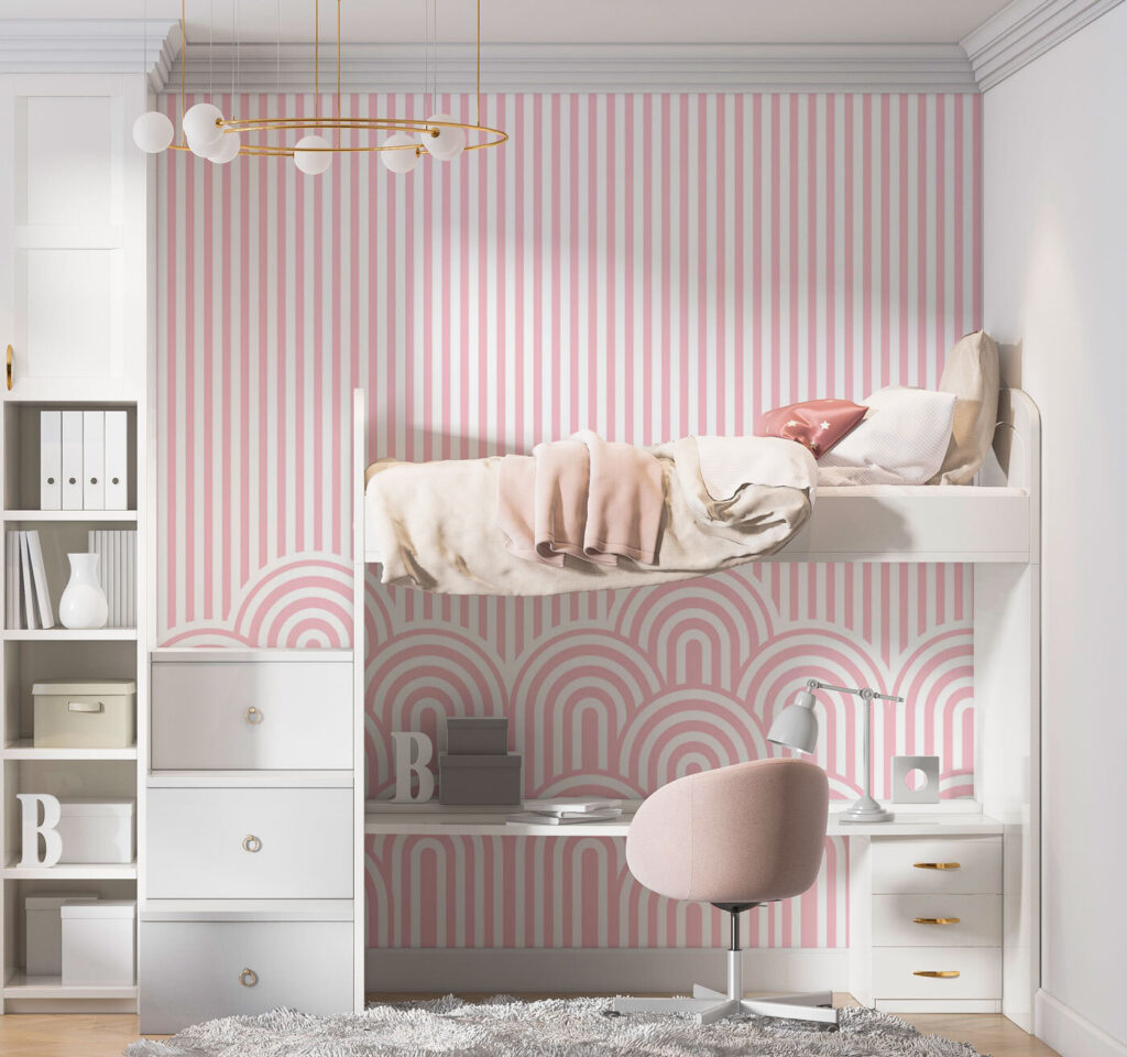 Pink and white striped wallpaper Pink and white striped wallpaper