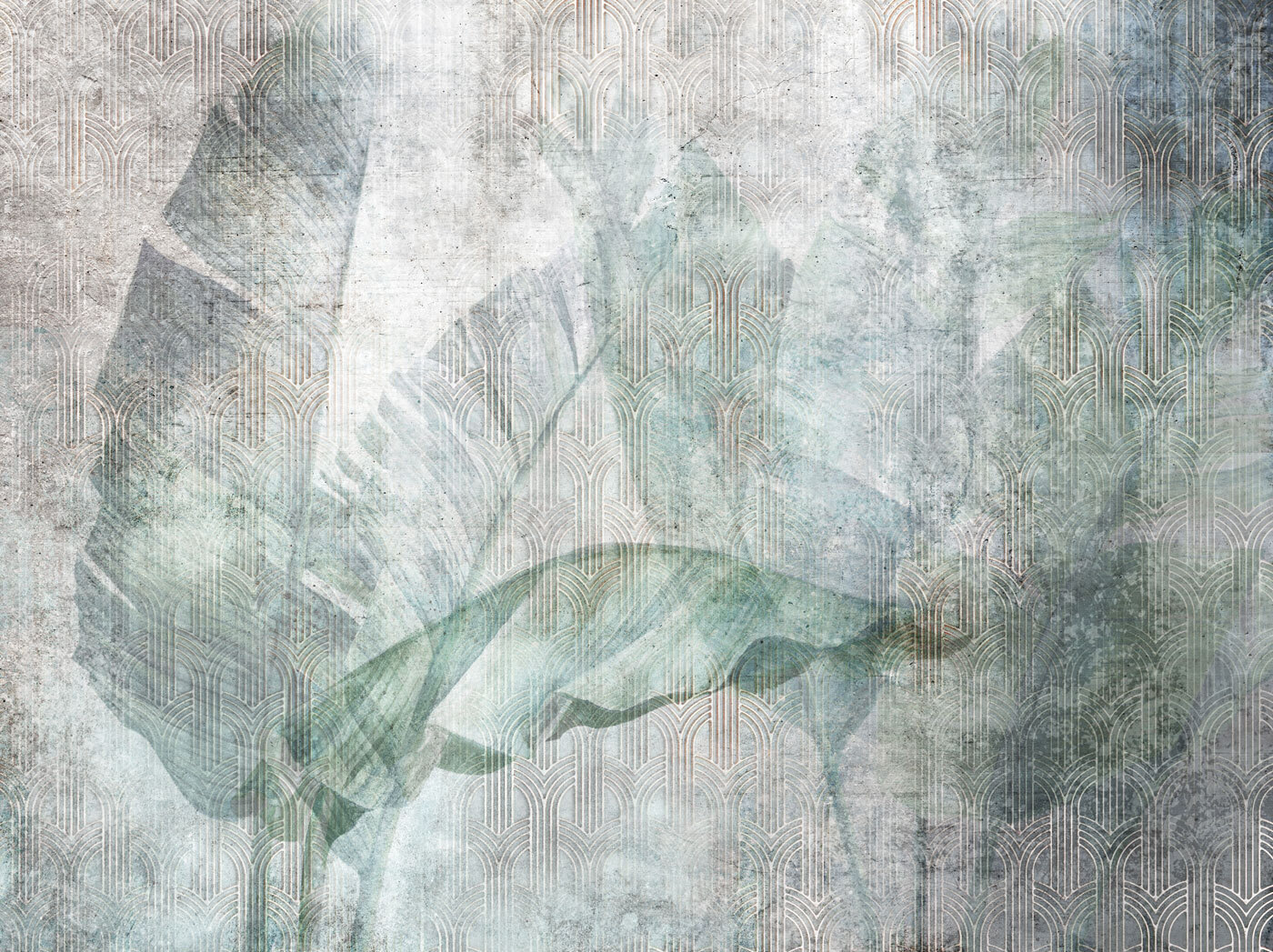 Elegant leaves on textured background