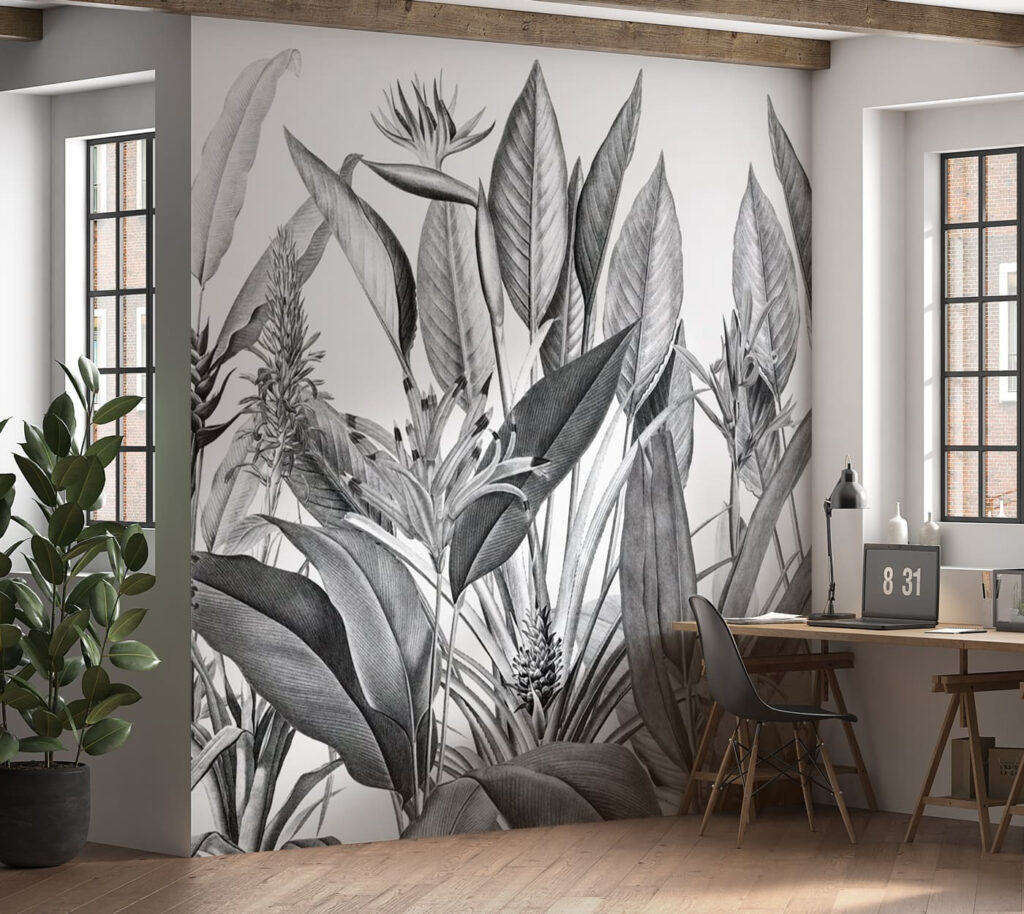 Frunziș tropical în nuanțe monocrome u96833piw1m 1024x914 - Frunziș tropical în nuanțe monocrome