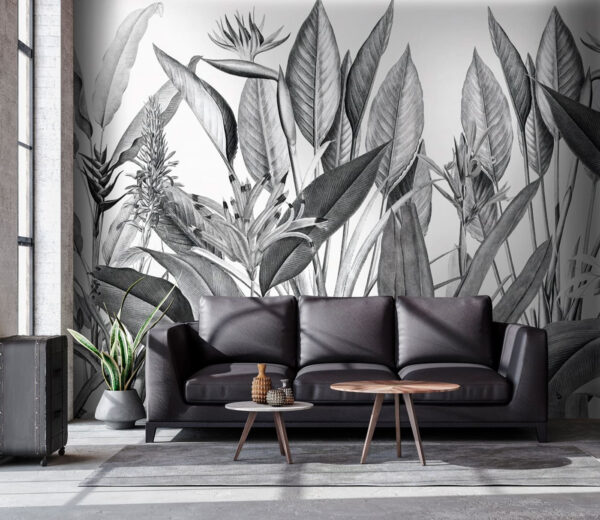 Frunziș tropical în nuanțe monocrome u96833pib1 600x520 - Frunziș tropical în nuanțe monocrome