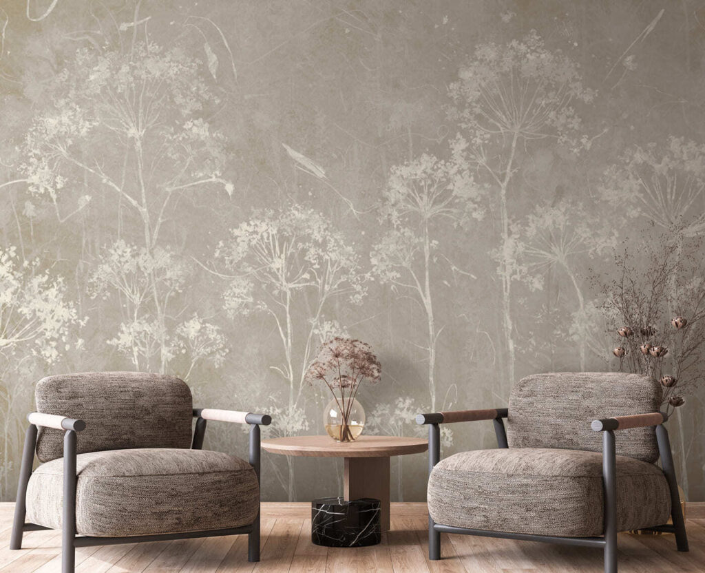 A white flowers on a gray background