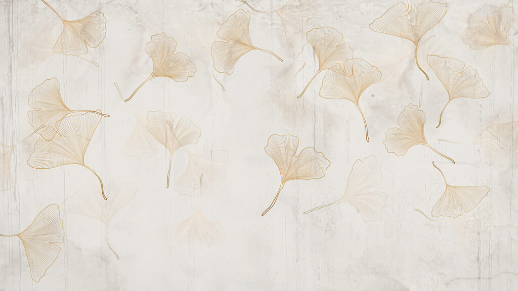 Frunze delicate de ginkgo pe un fundal senin. Frunze delicate de ginkgo pe un fundal senin.