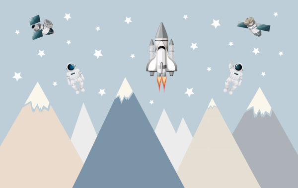 Naveta spațială și astronaut pe cer Naveta spațială și astronaut pe cer