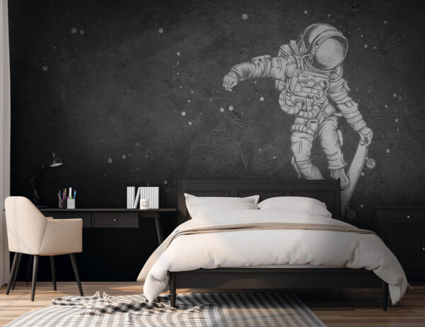 Desen de un astronaut pe un skateboard Desen de un astronaut pe un skateboard