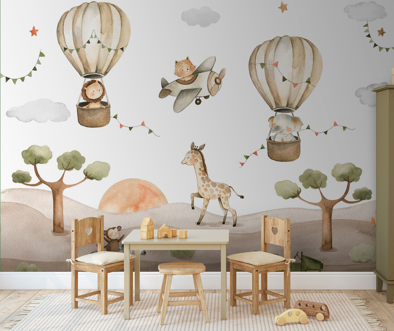 Group of animals in a desert