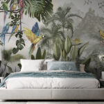 Fototapet Grup de păsări într-o pădure