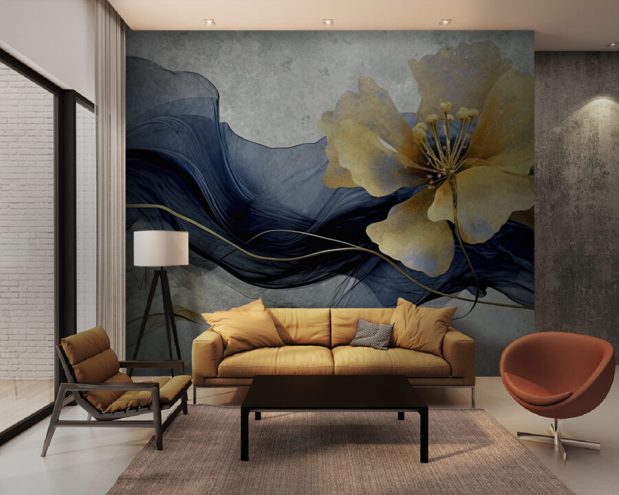 Elegant flower amidst flowing silk Elegant flower amidst flowing silk