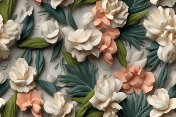 Delicate flowers with lush greenery