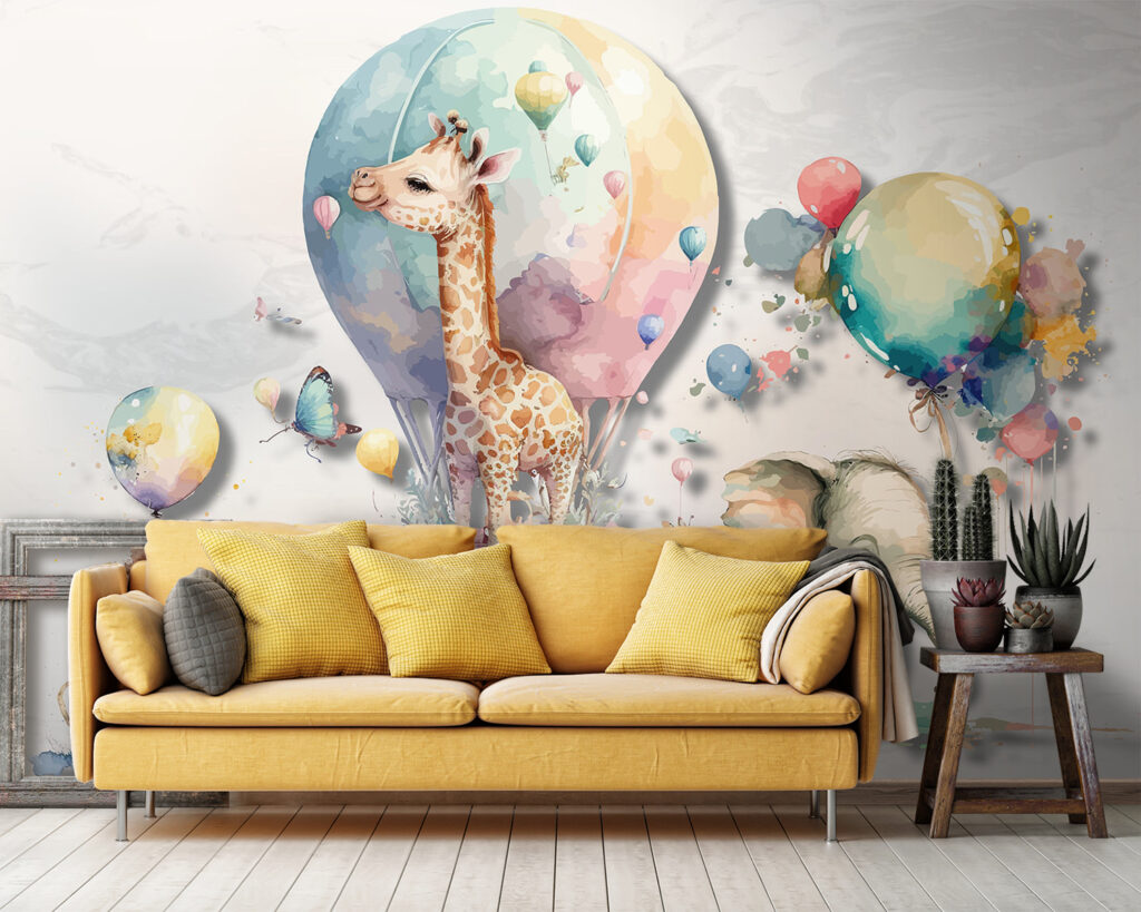 Group of animals with balloons Group of animals with balloons