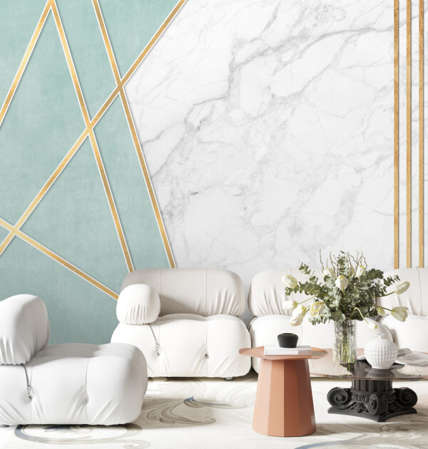 Design elegant cu mentă și marmură Design elegant cu mentă și marmură