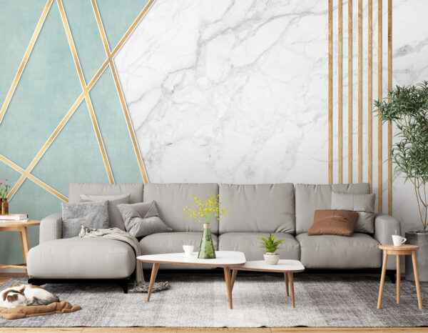 Design elegant cu mentă și marmură Design elegant cu mentă și marmură