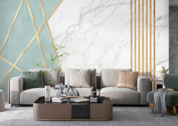 Design elegant cu mentă și marmură Design elegant cu mentă și marmură