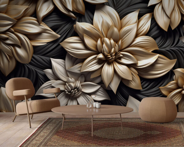 Design floral elegant pe fundal închis. Design floral elegant pe fundal închis.