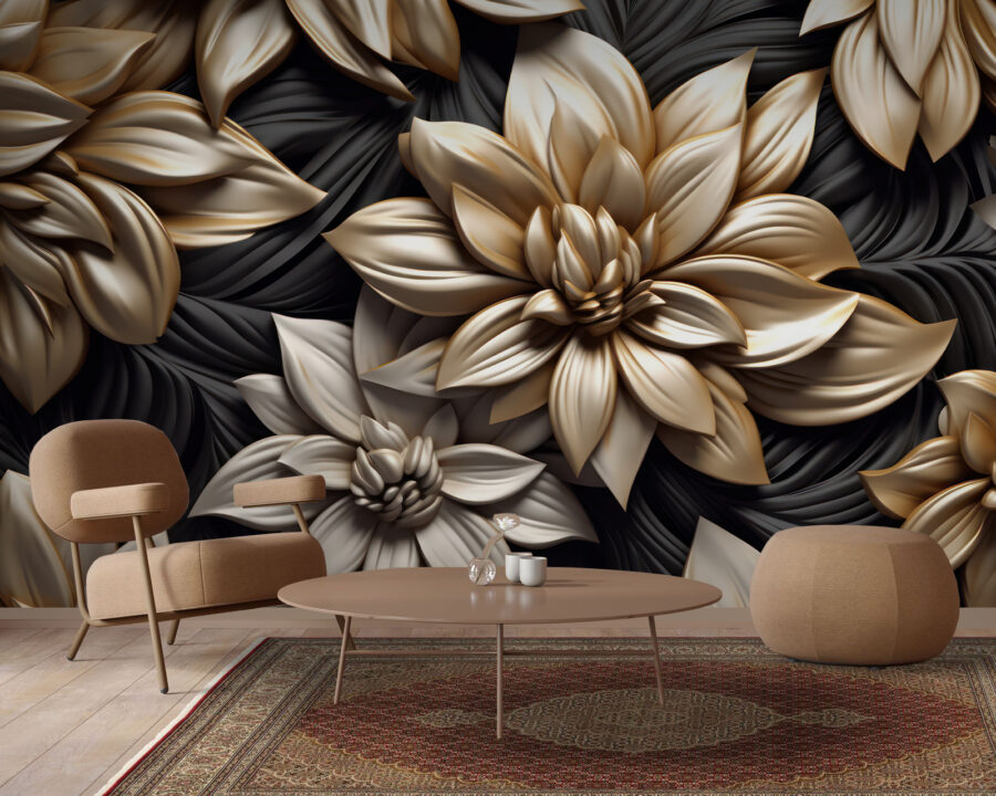 Design floral elegant pe fundal închis.