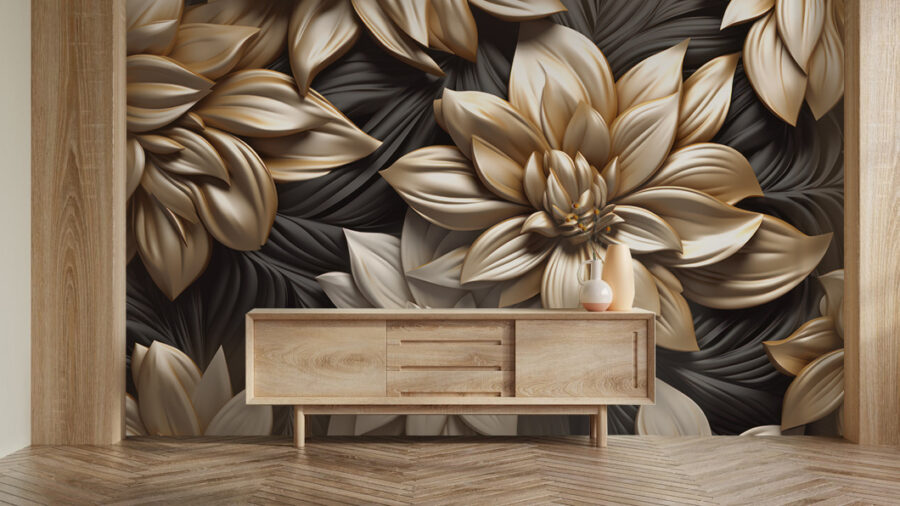 Design floral elegant pe fundal închis.