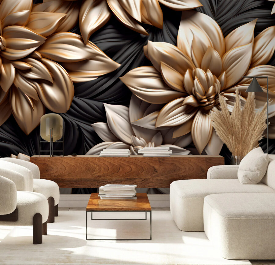 Design floral elegant pe fundal închis.