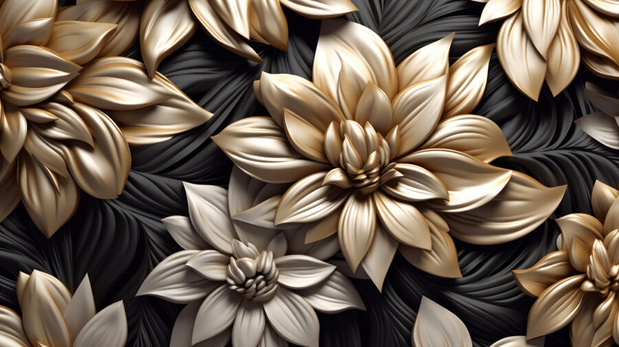 Design floral elegant pe fundal închis.