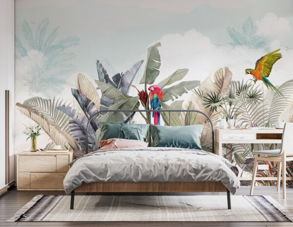 Imagine de fundal cu plante tropicale și păsări u95037pib1m 600x466 - Imagine de fundal cu plante tropicale și păsări