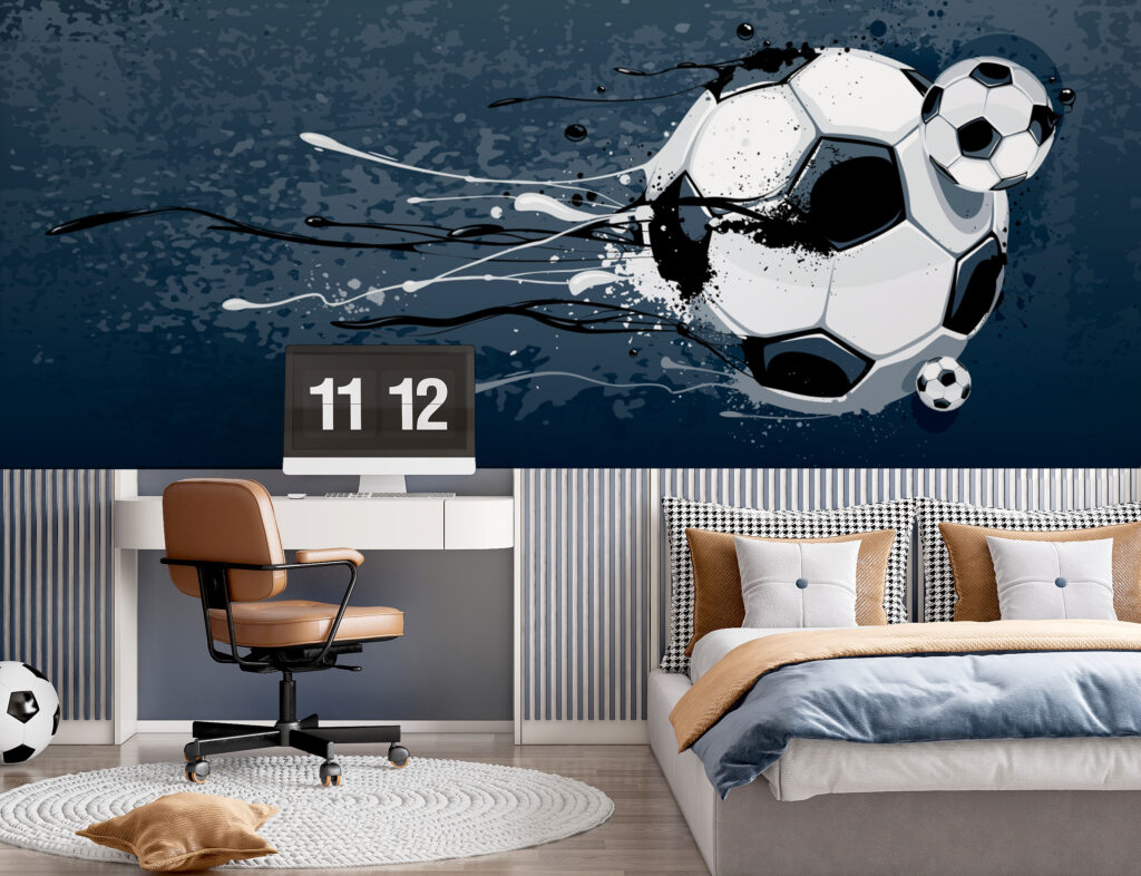 Football ball with splashes of paint Football ball with splashes of paint