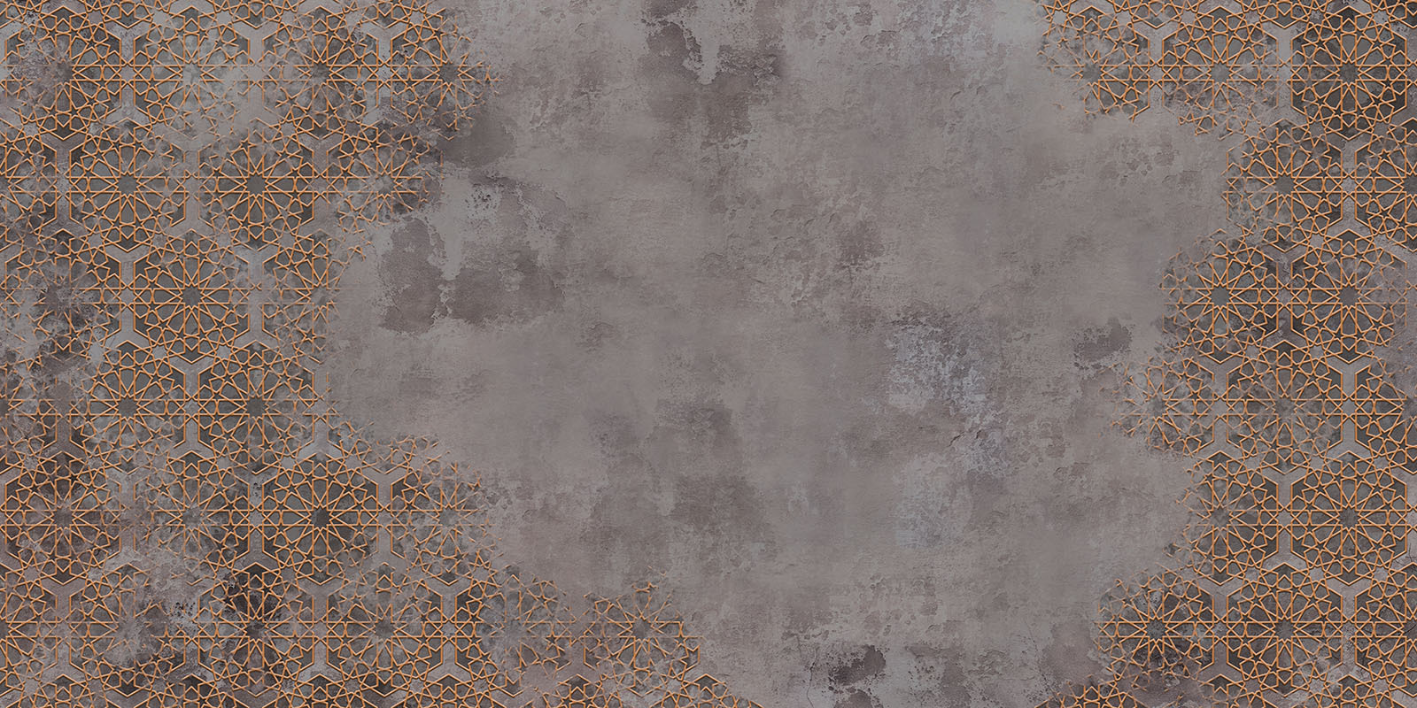 Grey and orange patterned wall Grey and orange patterned wall