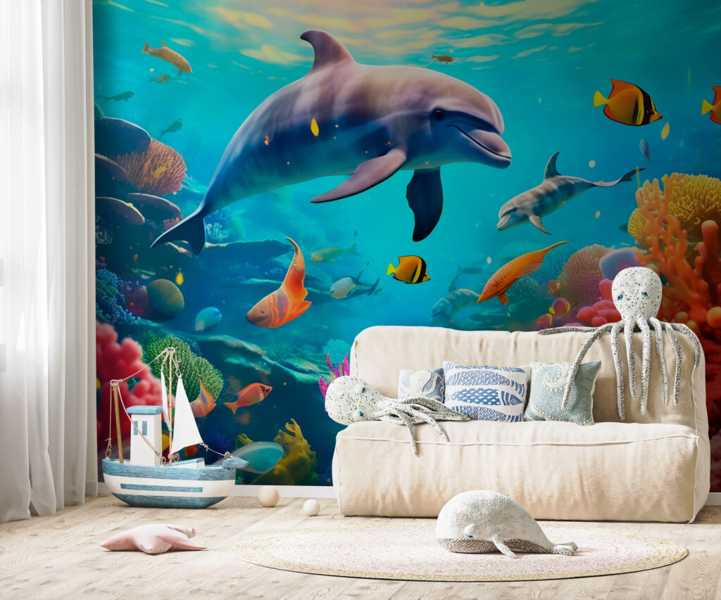 u94773pir2 1024x853 - Delfin înotând într-un recif de corali - tegory