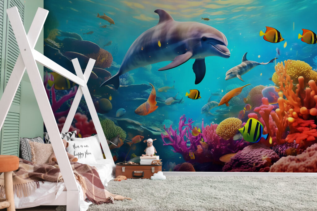 u94773pir1m 1024x683 - Delfin înotând într-un recif de corali - tegory