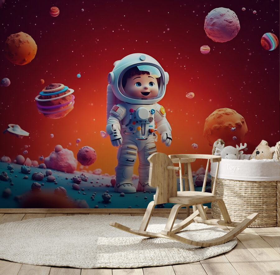 Desen animat al unui astronaut de jucărie în spațiu Desen animat al unui astronaut de jucărie în spațiu
