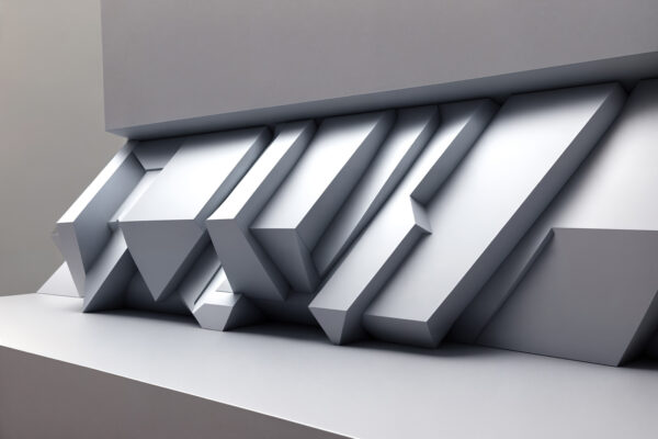 Perete alb cu forme geometrice Perete alb cu forme geometrice