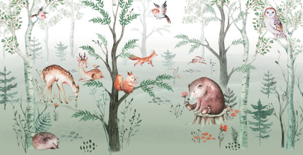 Pictura de animale într-o pădure Pictura de animale într-o pădure
