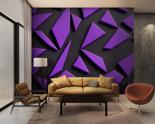 Triunghiuri violet pe o suprafață neagră Triunghiuri violet pe o suprafață neagră