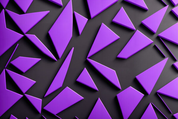Triunghiuri violet pe o suprafață neagră Triunghiuri violet pe o suprafață neagră