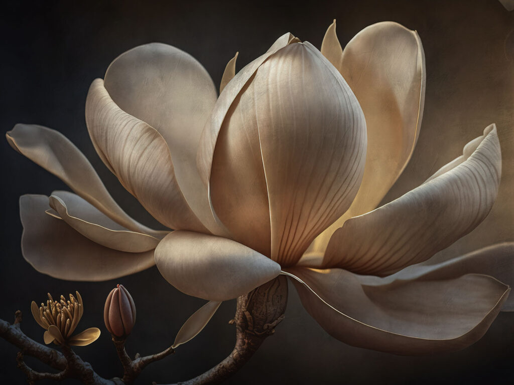 Magnolie grațioasă în lumină blândă. Magnolie grațioasă în lumină blândă.