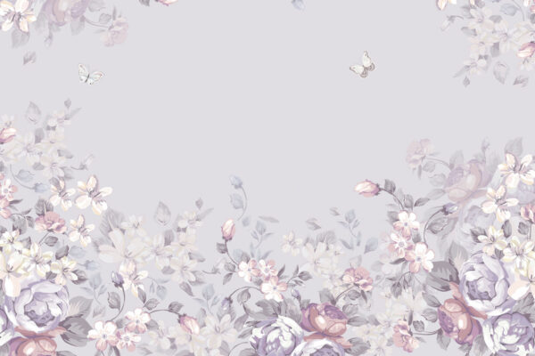 Model floral cu fluturi Model floral cu fluturi