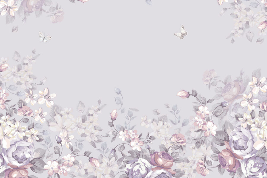 Model floral cu fluturi Model floral cu fluturi