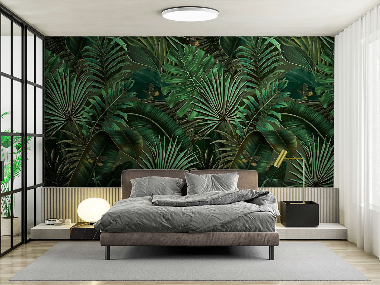 Lush green leaves and hidden butterflies