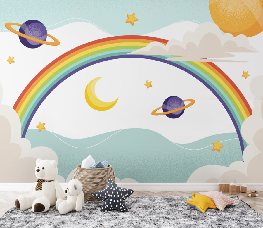 Fototapet Curcubeu cu planete și stele - imagine 3