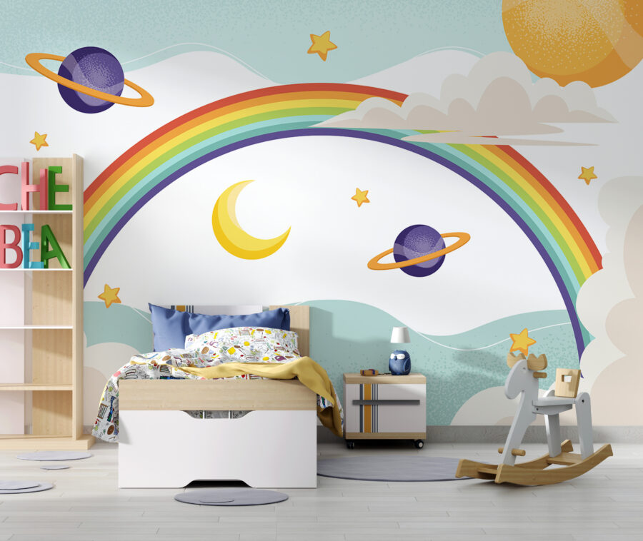 Fototapet Curcubeu cu planete și stele - imagine 2