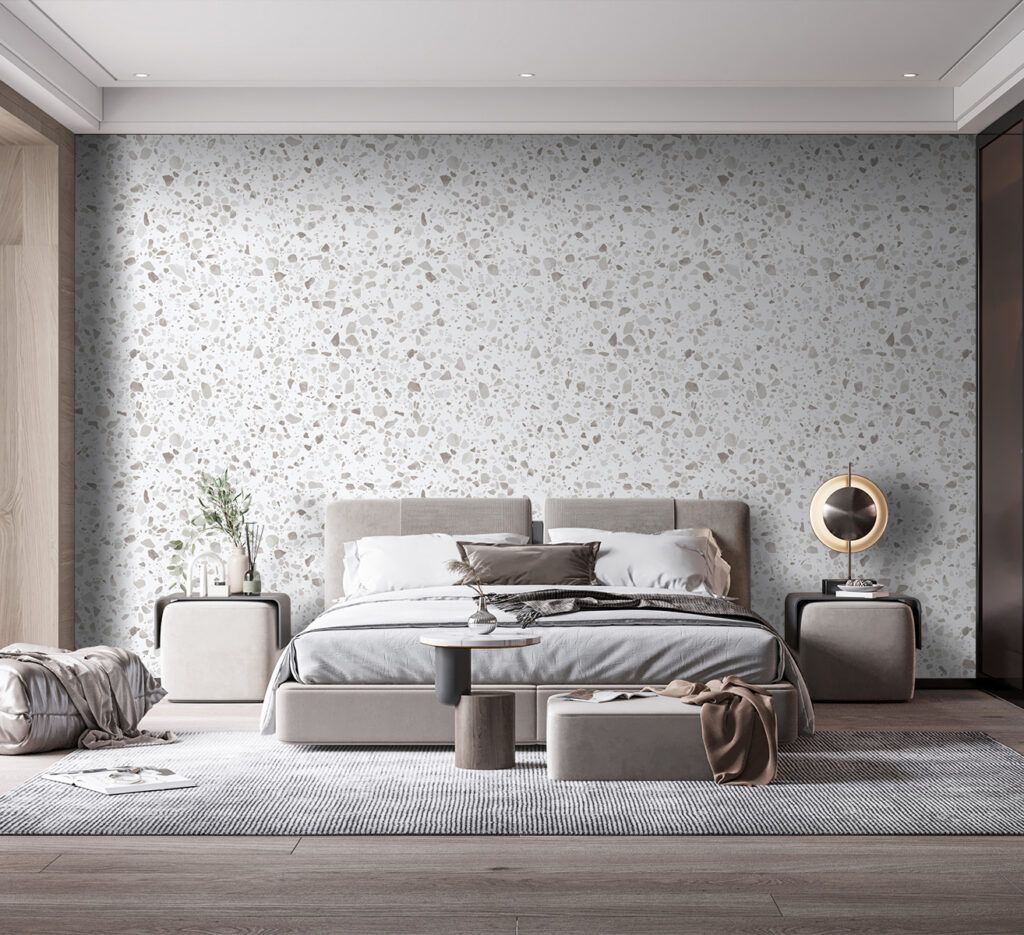 White and gray speckled surface