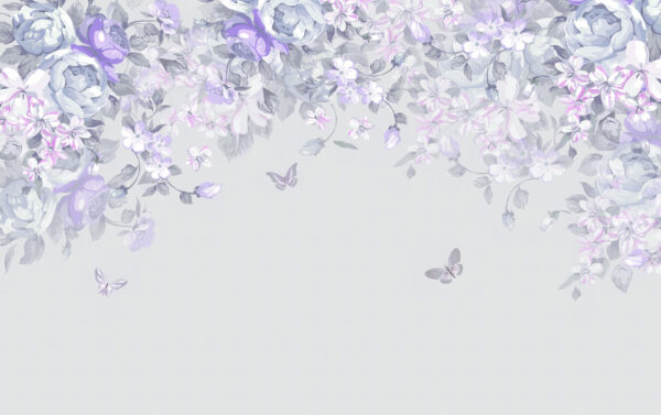 Un design floral cu fluturi Un design floral cu fluturi