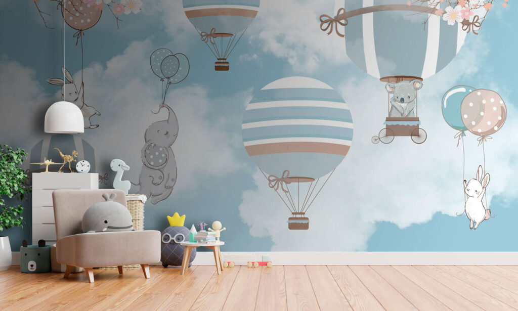 Group of elephants in the sky