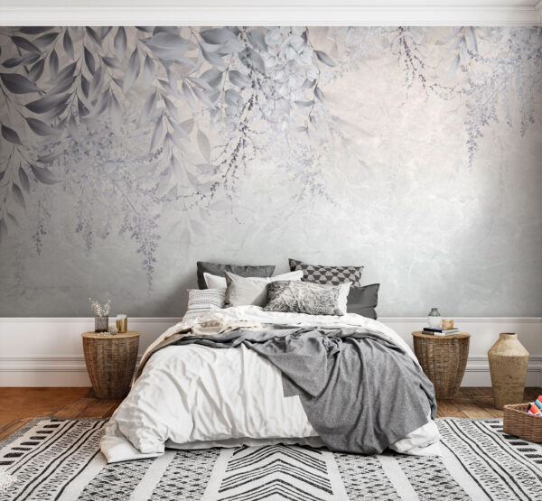 Design floral alb și gri Design floral alb și gri