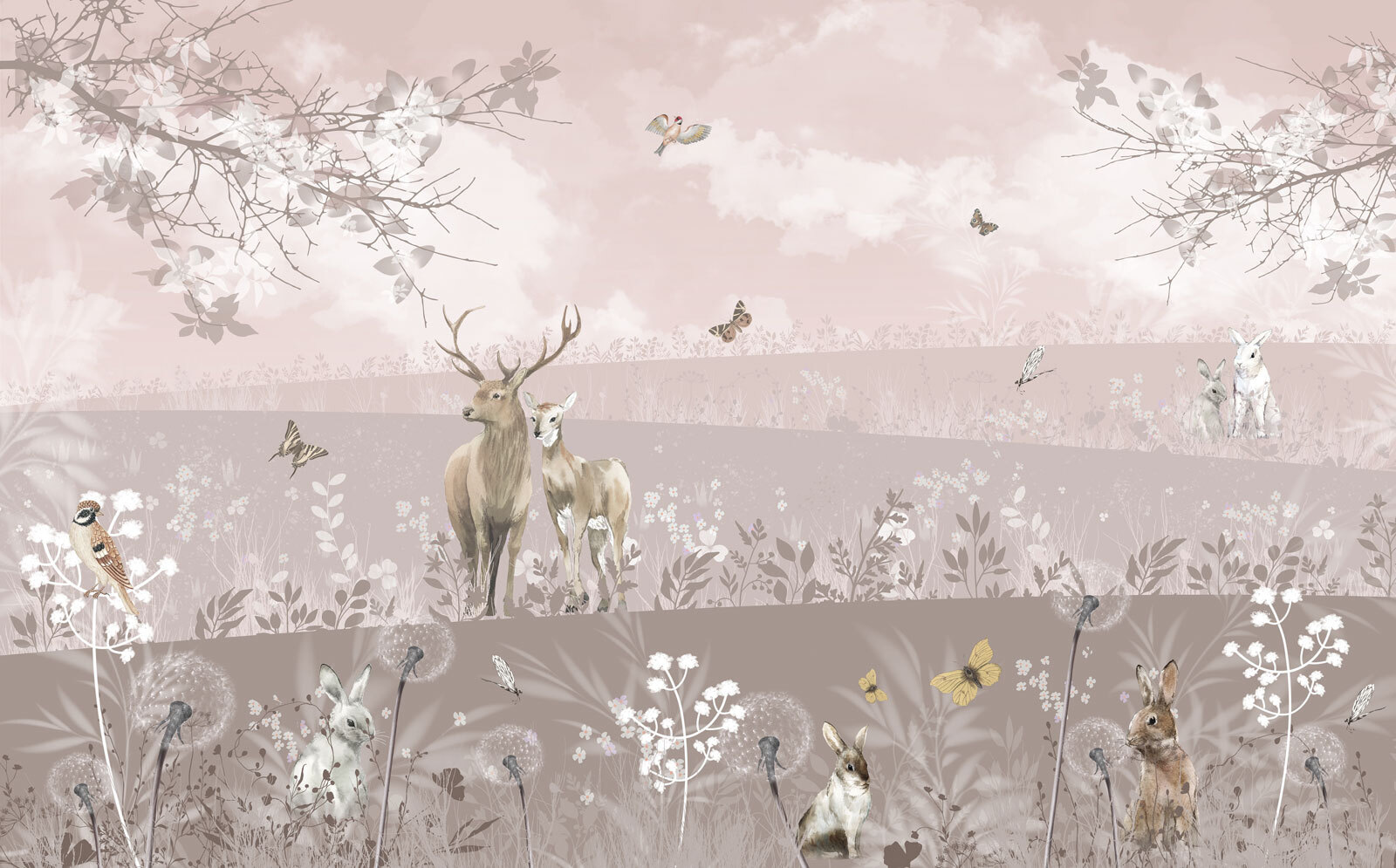 Group of animals in a field Group of animals in a field