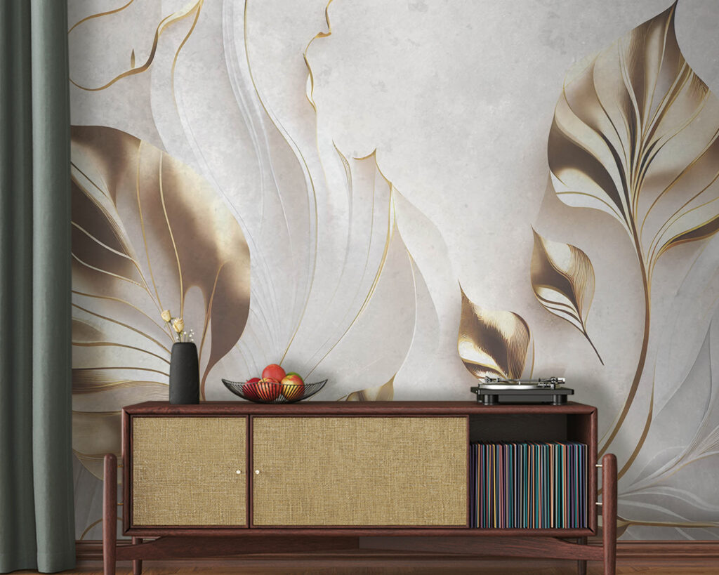 Elegant leaves on a textured background