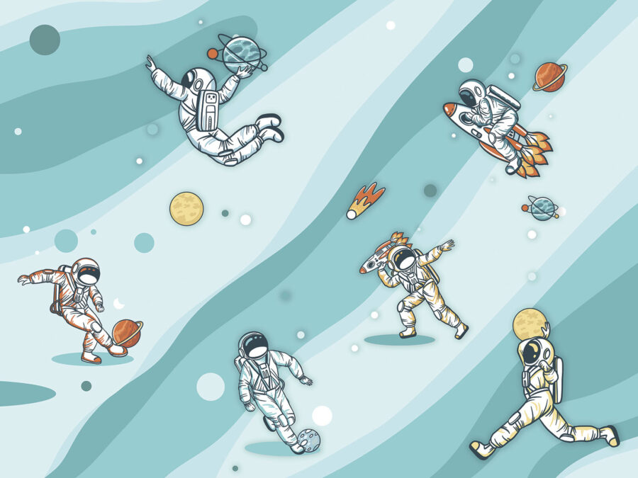 Grup de astronauți în spațiu