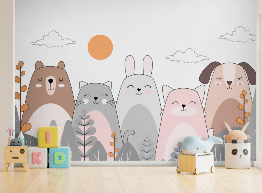 Grup de animale în rând