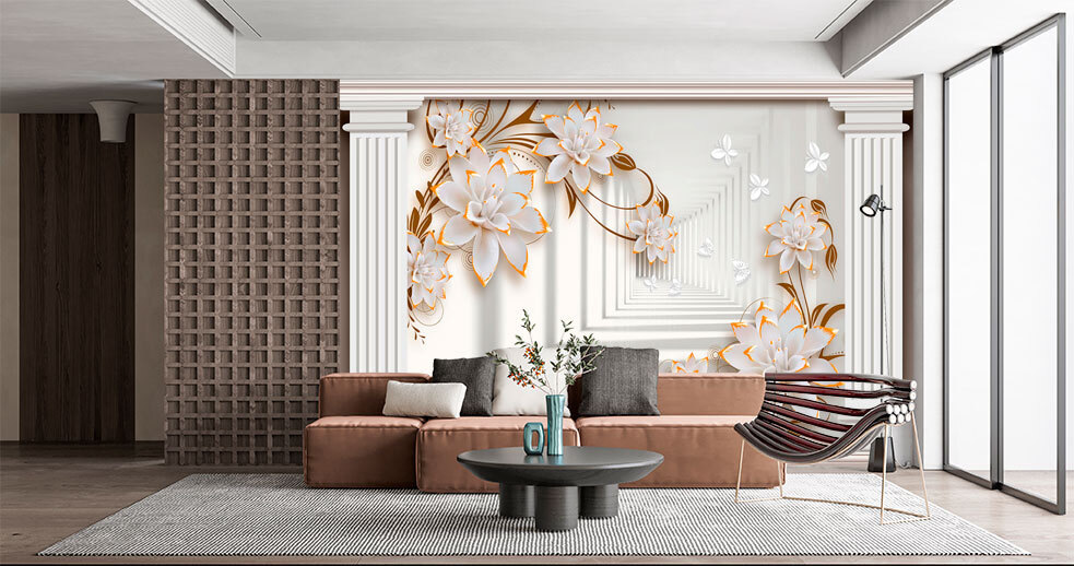 Elegant floral frame with butterfiles