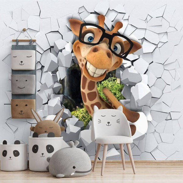Girafa personaj de desene animate în ochelari Fototapet Girafa personaj de desene animate în ochelari