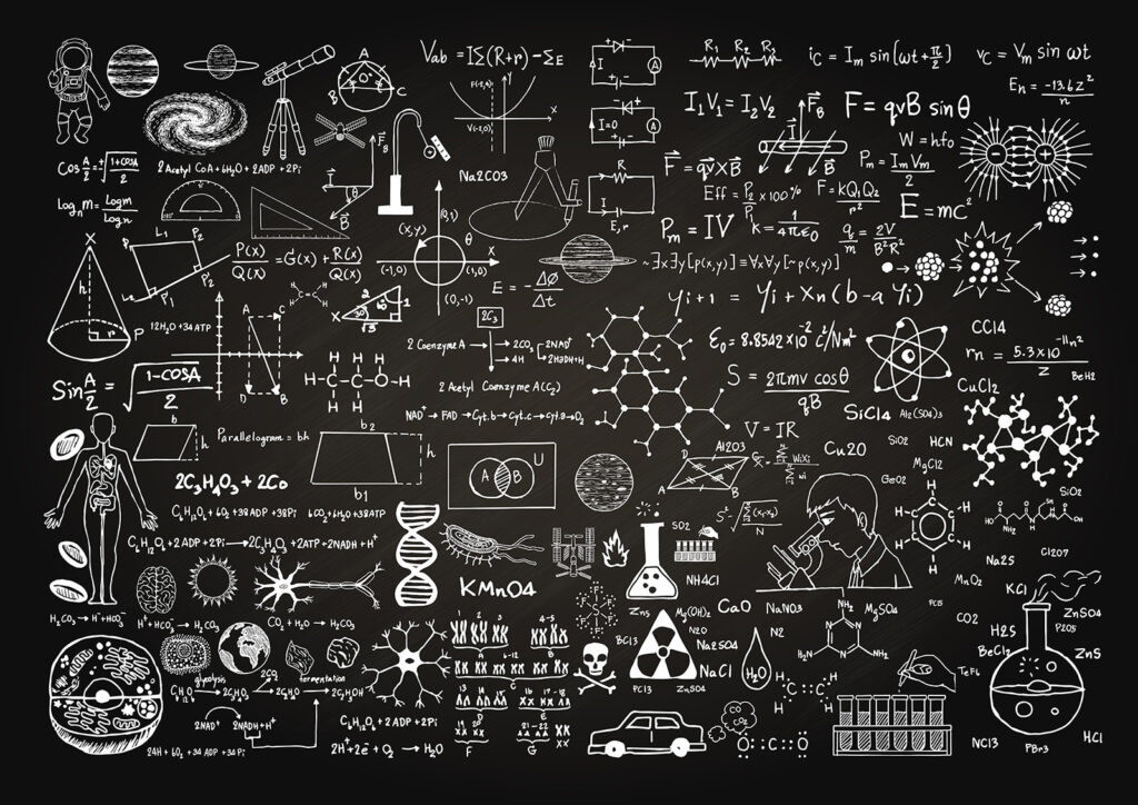 Tablă cu simboluri și formule matematice Tablă cu simboluri și formule matematice
